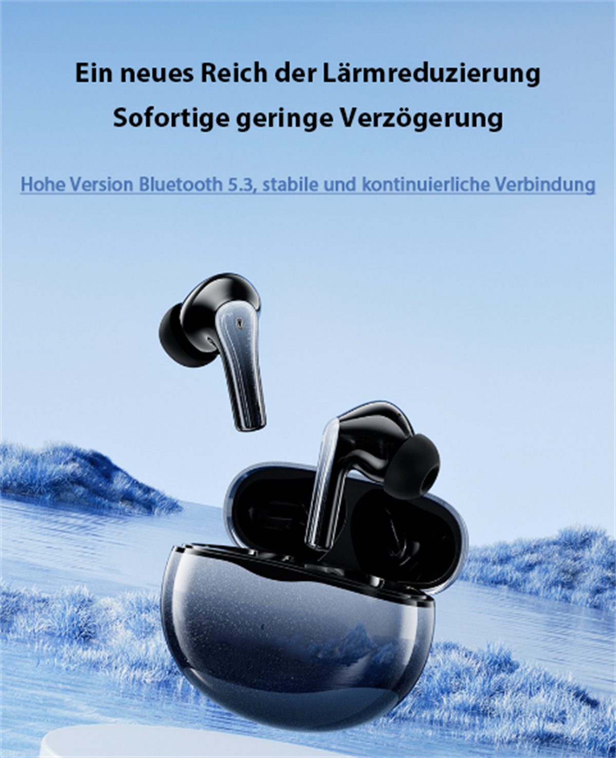 ENC selected Blau In-Ear-Kopfhörer, Reduction Call HiFi-Bluetooth-Kopfhörer carefully In-Ear-Kopfhörer Noise