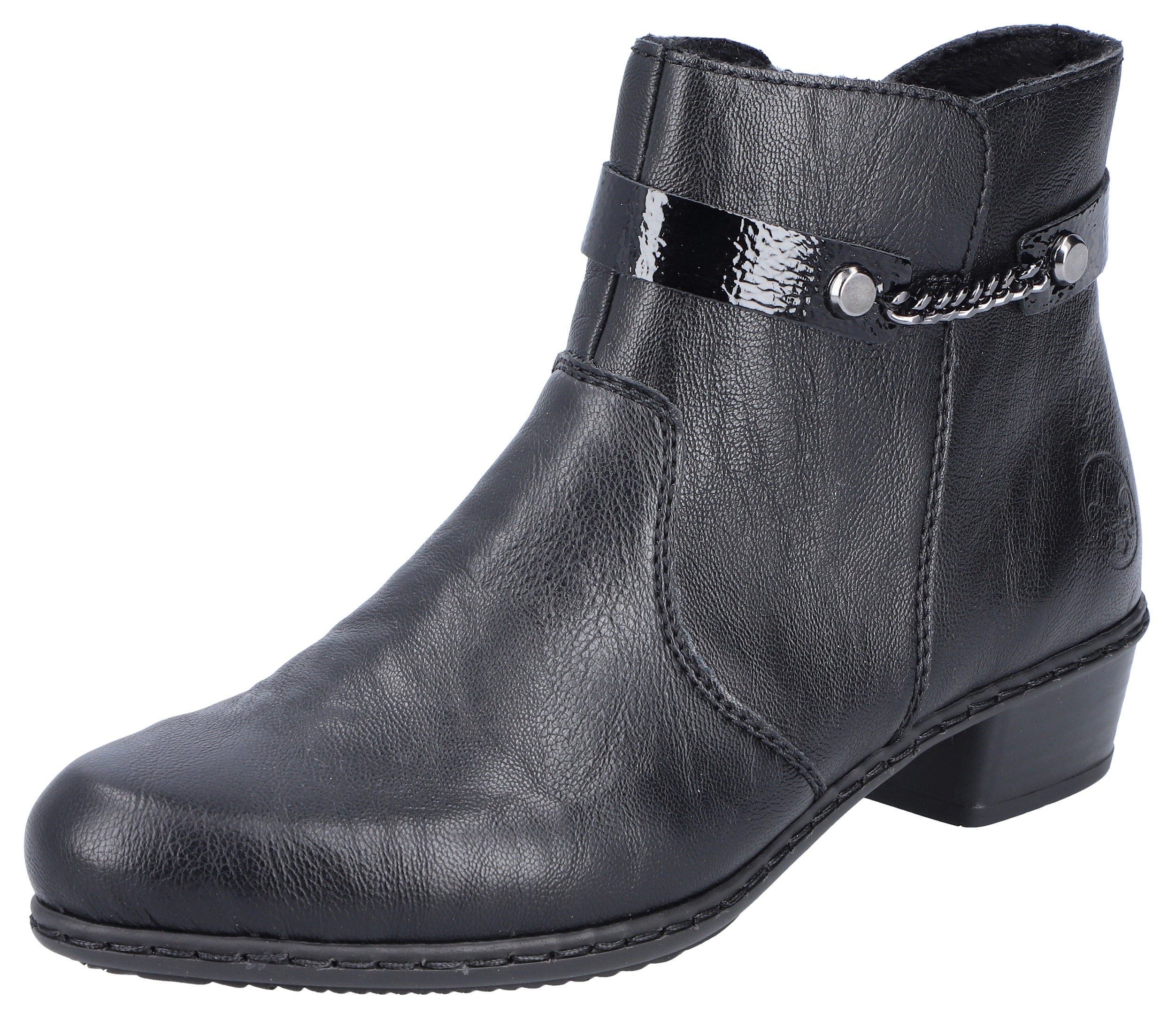 Rieker Stiefelette mit kleiner Zierkette am Schaft, schmale Form