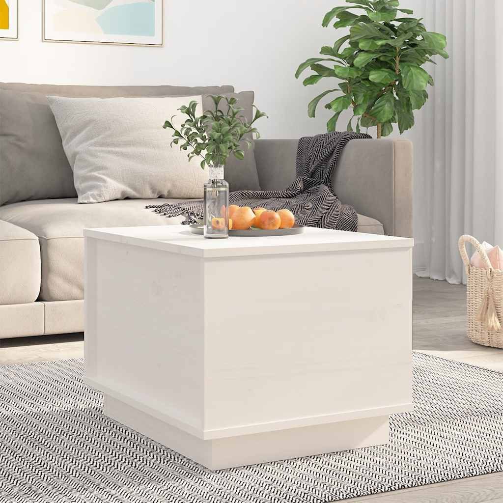 Couchtisch Stilvoller aus Massivholz Weiß 40 x 50 x 35 cm