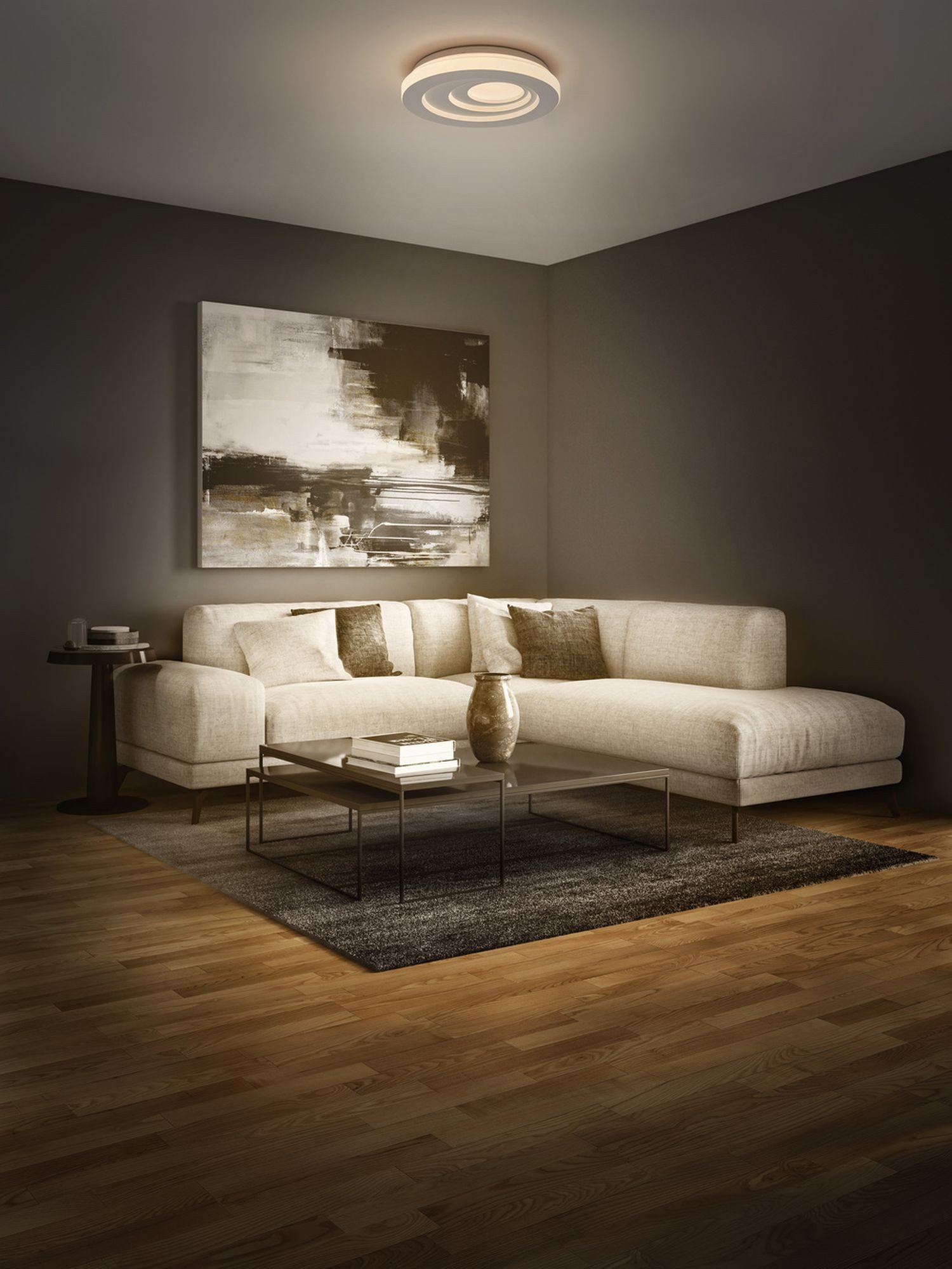 Licht-Erlebnisse Deckenleuchte KORESAD, LED fest integriert, Warmweiß, LED Ø 21.5 cm rund 3000 K 900 lm Modern