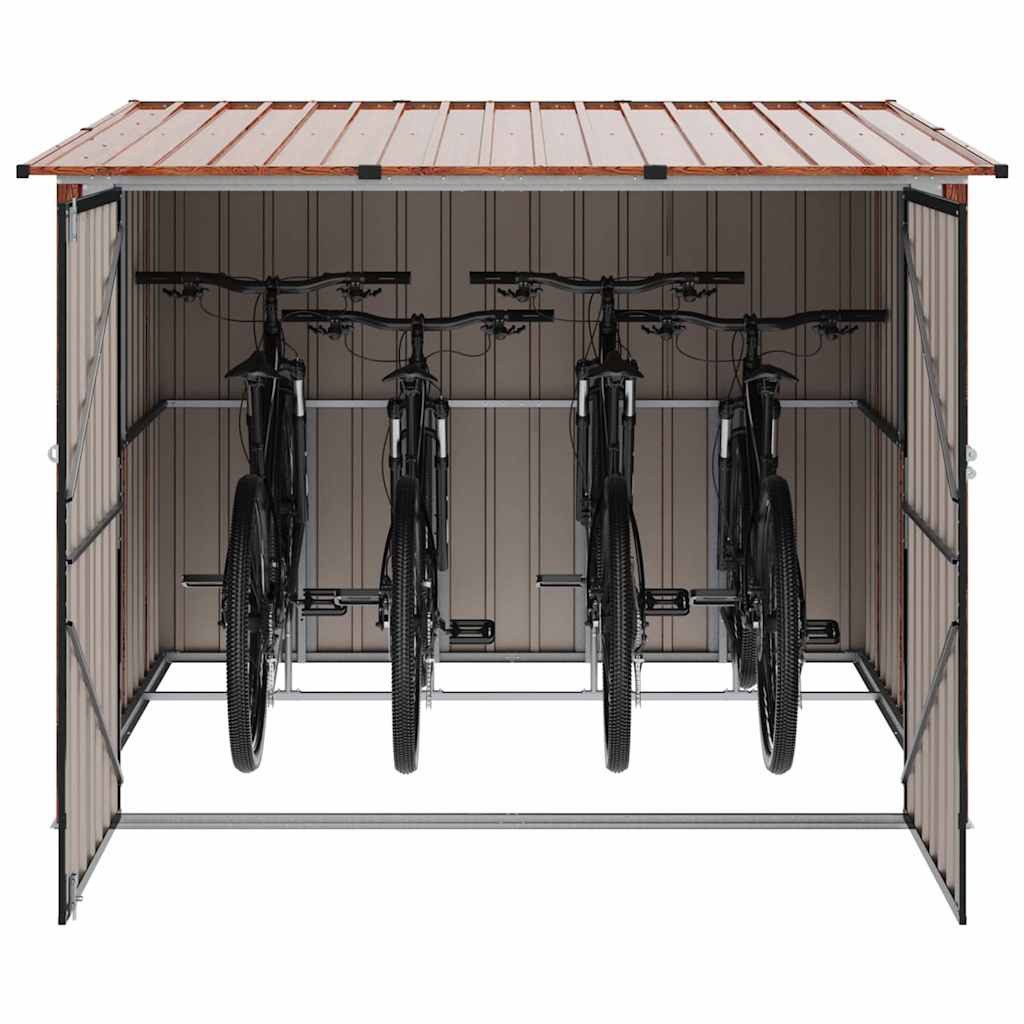 vidaXL Gartenhaus Fahrradspeicher 3 pcs Braun 216 x 207 x 158 cm Metall