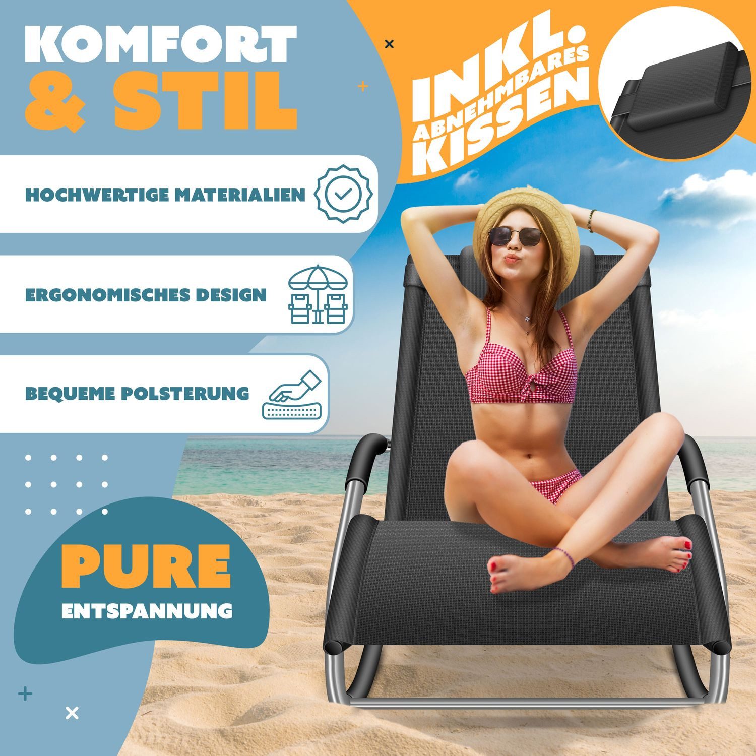 KESSER Gartenliege, Sonnenliege Relaxliege Schwungliege Gartenliege Gartens günstig online kaufen