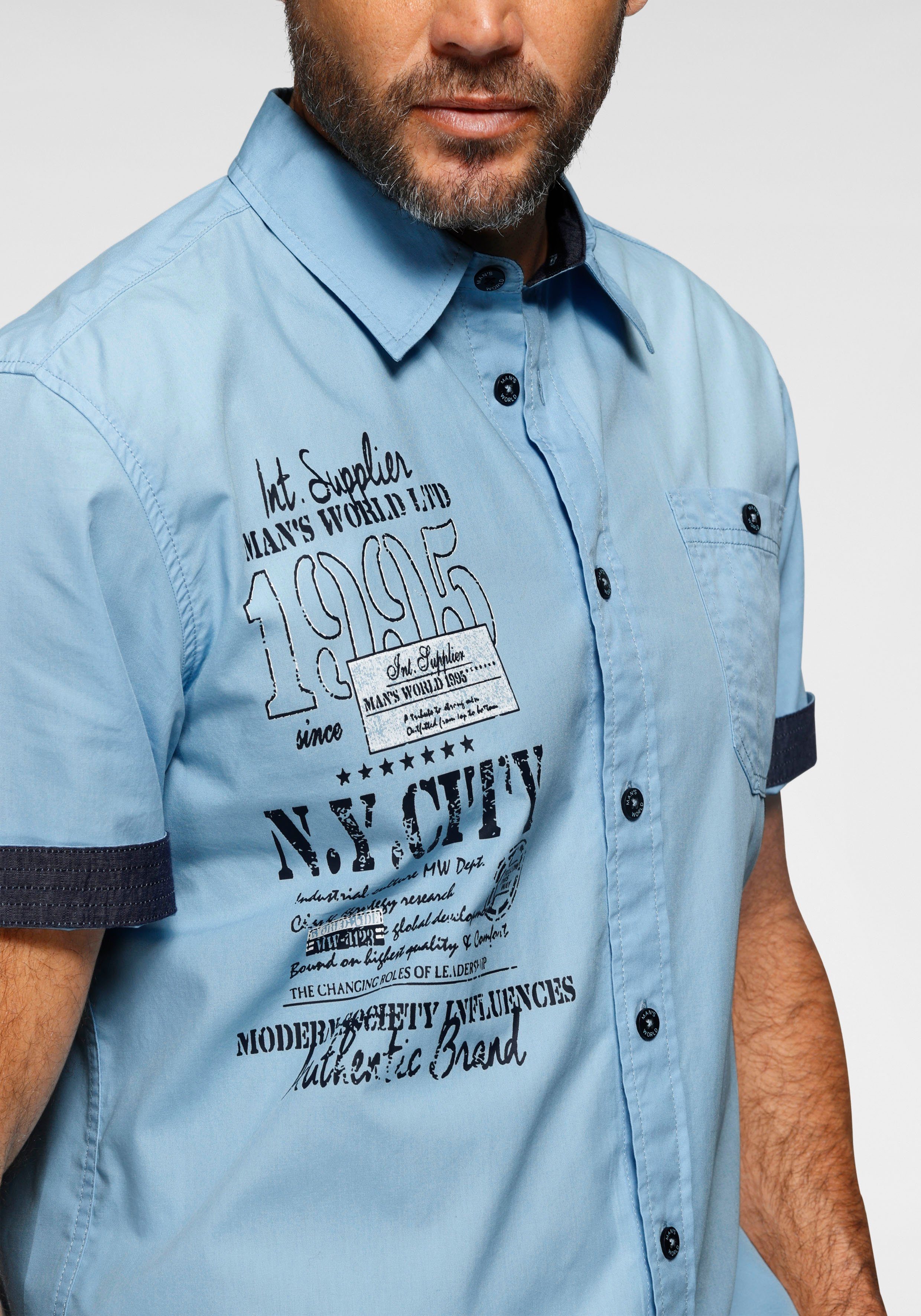 Man's World Kurzarmhemd mit Print
