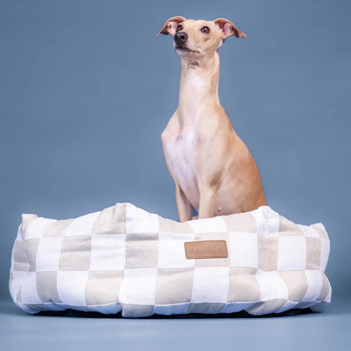 PAIKKA Tierbett Hundebett kariert beige