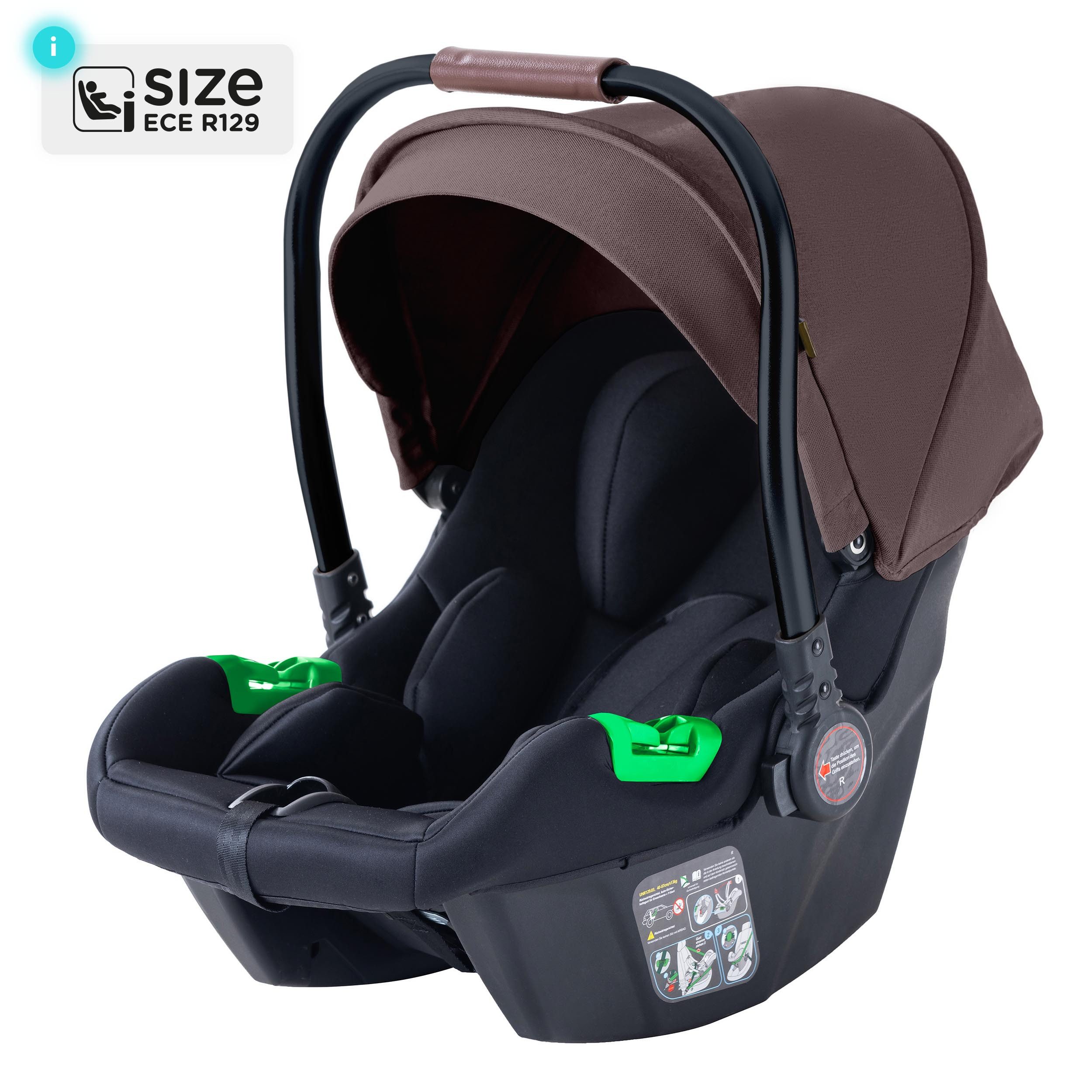 Daliya® Babyschale NEOMOVE i-Size Auto-Kindersitz für Babys – für NEOMOVE Kinderwagen, ab: ab Geburt, bis: 1,5 Jahre, ab: 40 cm, bis: 87 cm, i-Size Kindersitz für Baby, inklusive Lendenkissen