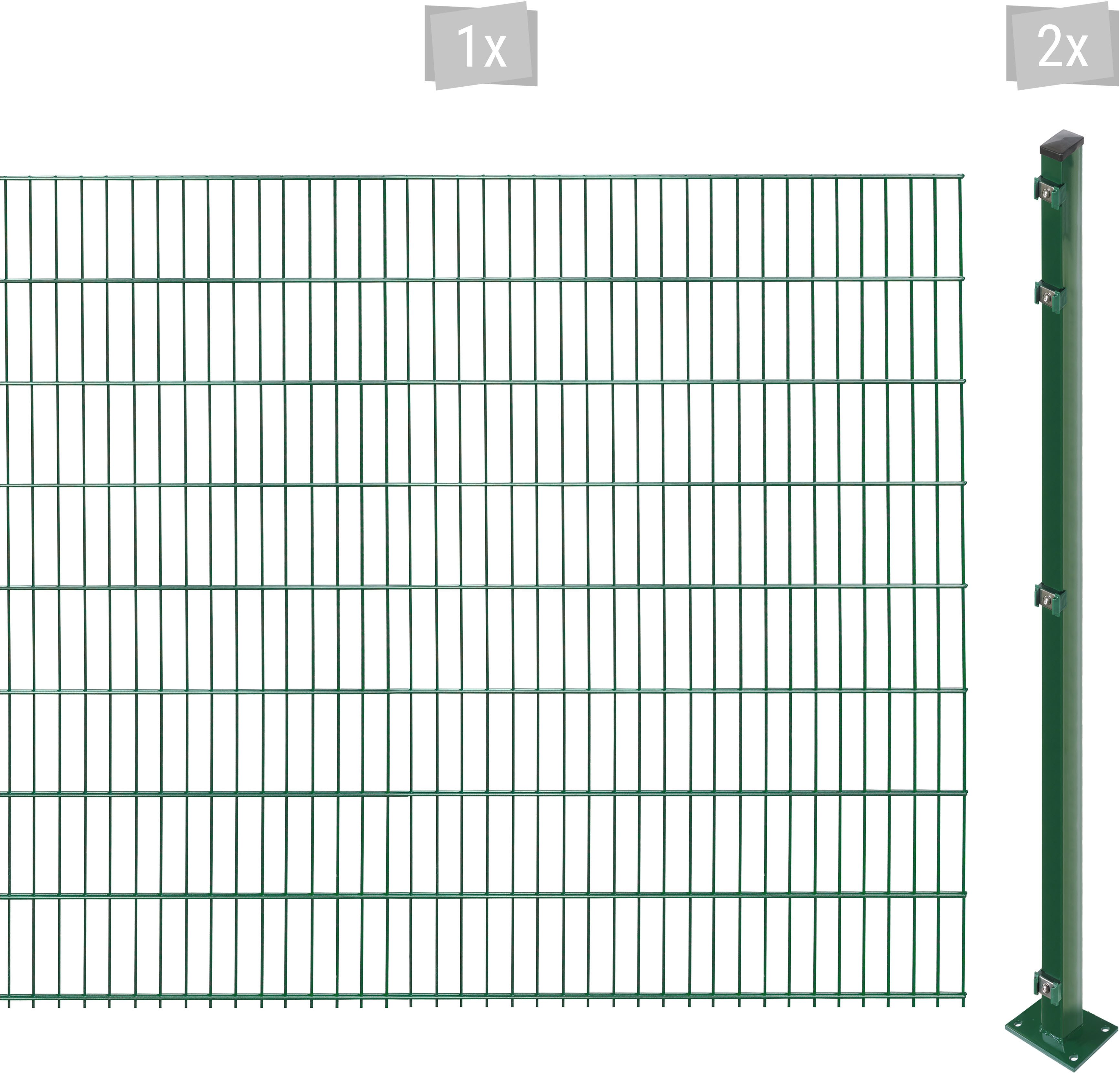 Arvotec Doppelstabmattenzaun EASY 163 zum Aufschrauben, (Set, 3-St), Zaunhöhe 163 cm, Zaunlänge 2 - 60 m