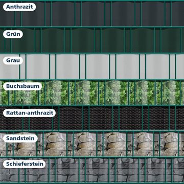 Sekey Sichtschutzstreifen Sichtschutz Rolle 35m / 50m blickdicht PVC Zaunfolie Sichtschutzfolie, für Doppelstabmatten Zaun