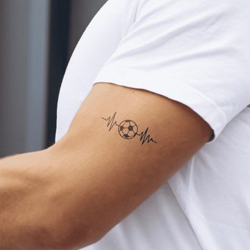 FOREVER NEVER Schmuck-Tattoo Fußball Herzschlag