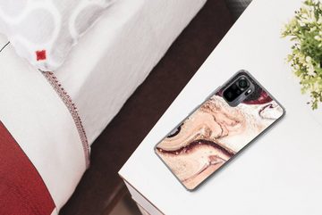 MuchoWow Handyhülle Stein - Marmor - Edelstein - Abstrakt - Natur - Rosa, Phone Case, Handyhülle Xiaomi Redmi Note 10, Silikon, Schutzhülle