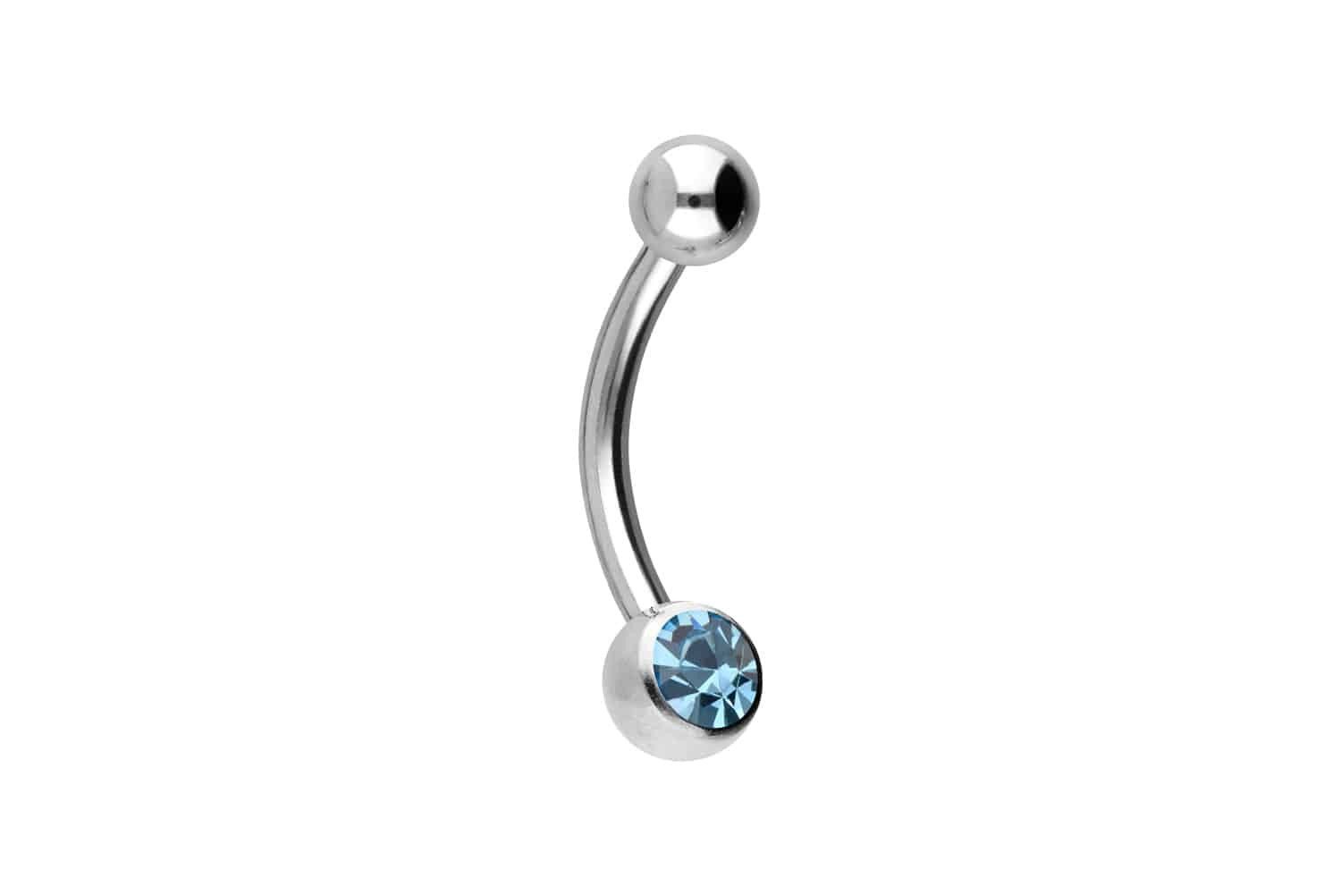 Bauchnabelpiercing Chirurgenstahl Mini Bananabell KRISTALL
