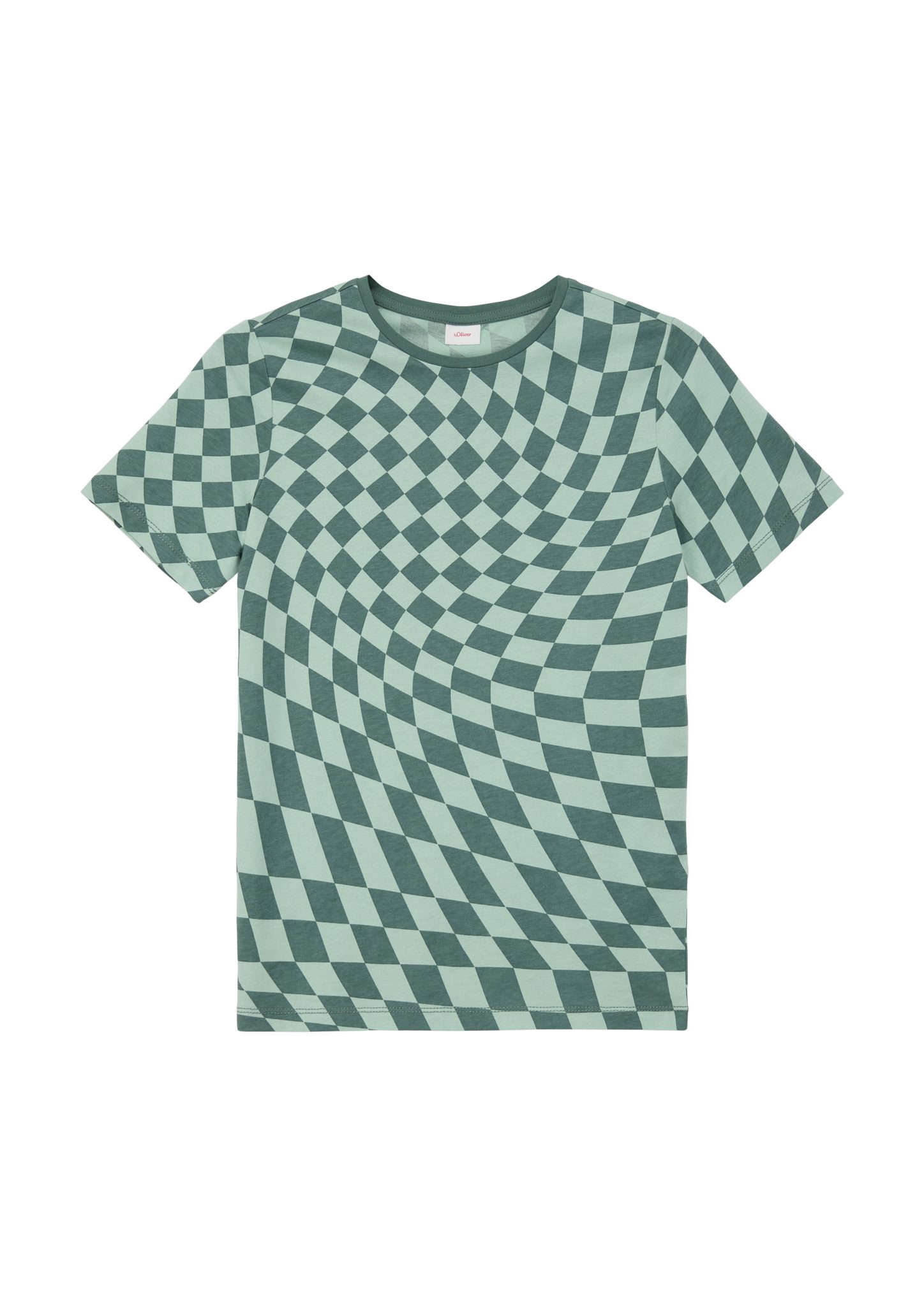 s.Oliver Kurzarmshirt Jerseyshirt mit Allover-Print salbeigrün
