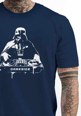 Neverless Print-Shirt Herren T-Shirt Techno DJ Parodie Printshirt Aufschrift Darkside mit Print