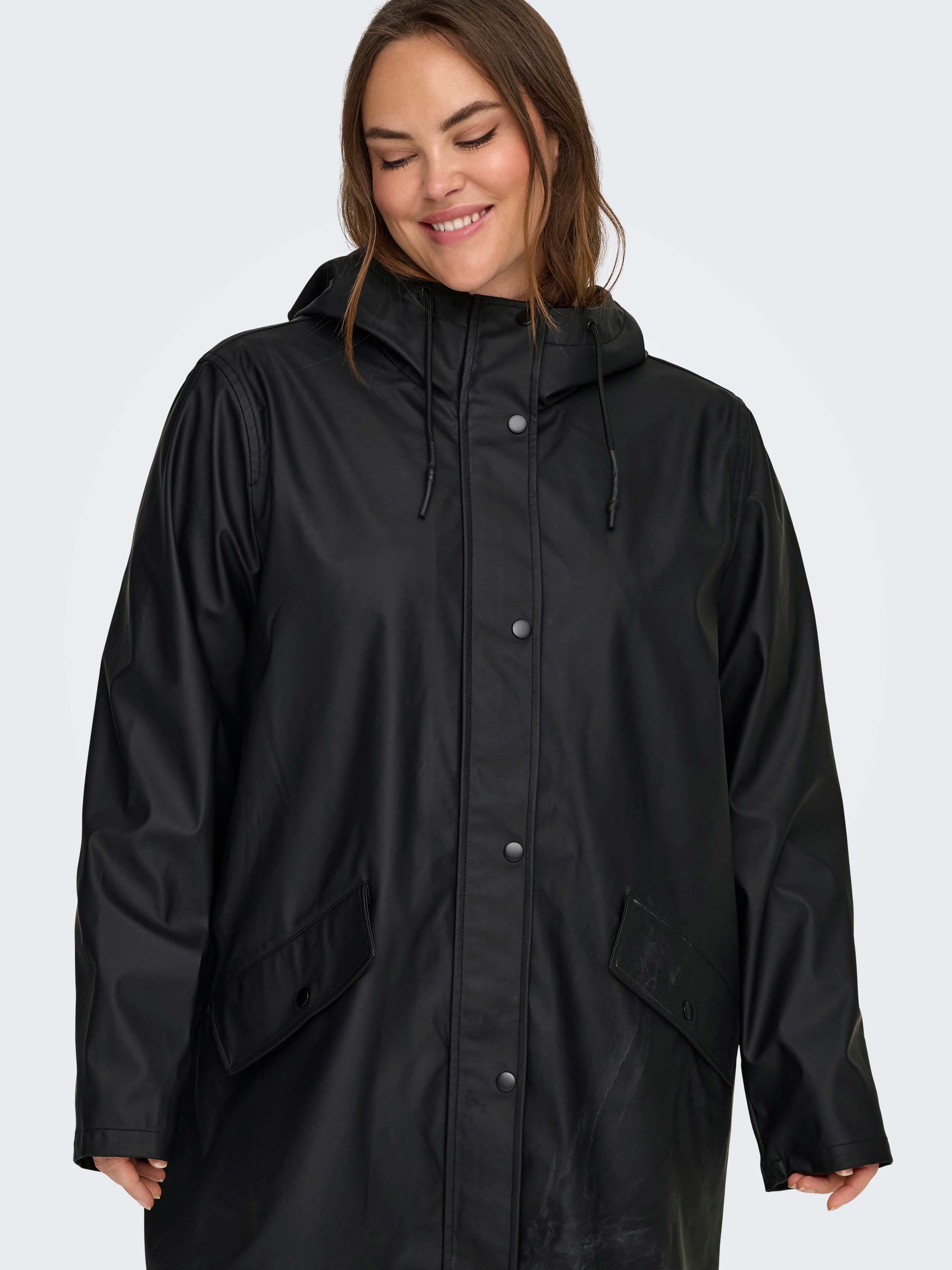 ONLY CARMAKOMA Regenmantel CARELISA LIFE RAINCOAT ZIP OTW NOOS wasserabweisende Beschichtung