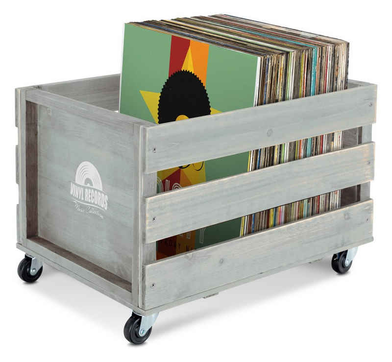 Stagecaptain Holzkiste »Schallplattenkiste Aufbewahrungsbox für bis zu 100 LPs - aus Vollholz«
