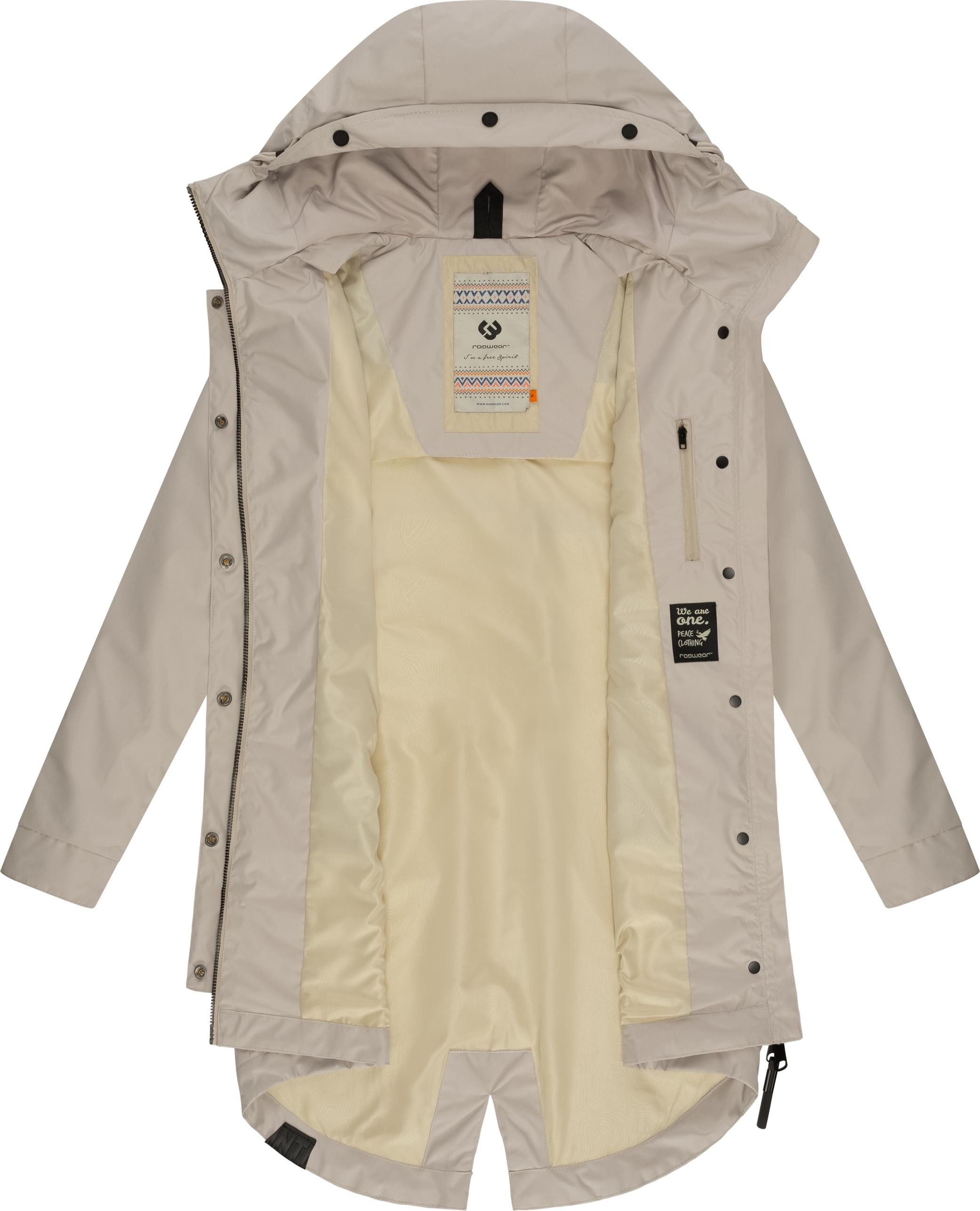 Ragwear Jerseymantel Rejany Wasserdichter Damen Parka für die Übergangszeit