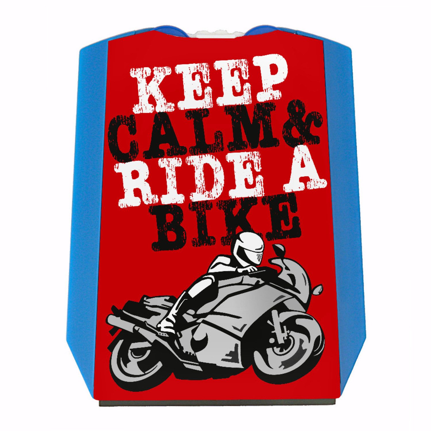 Parkscheibe Keep calm & ride a bike Parkscheibe mit Motorrad Motiv in rot