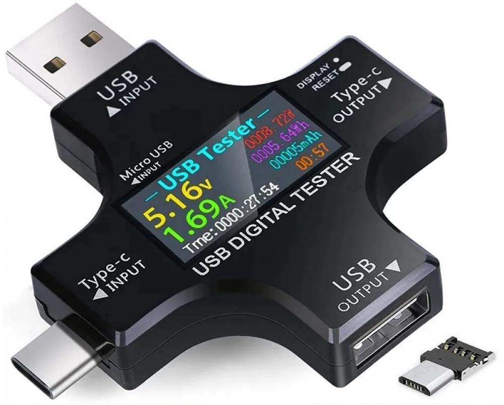 USB Tester J7-c, für USB-A / USB-C / microUSB, 3,6-32V, OLED Display Universal-Ladegerät