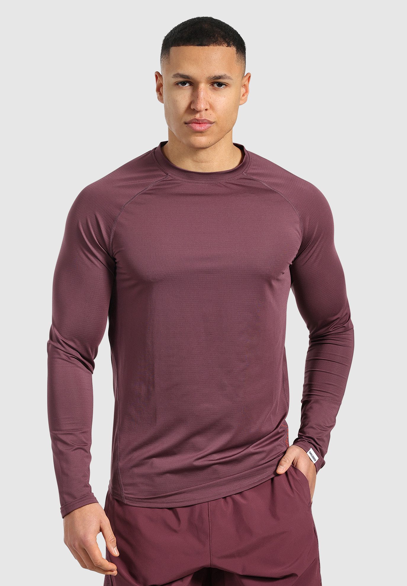 Smilodox Longsleeve Powerfit, Slim Fit Atmungsaktives Langarmshirt Schnelltrocknendes strapazierfähiges Funktionsshirt, Sport Laufen Gym
