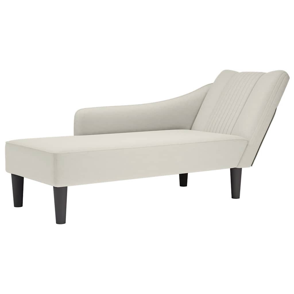 vidaXL Chaiselongue Chaiselongue mit Rechter Armlehne Creme Samt, 1 Teile