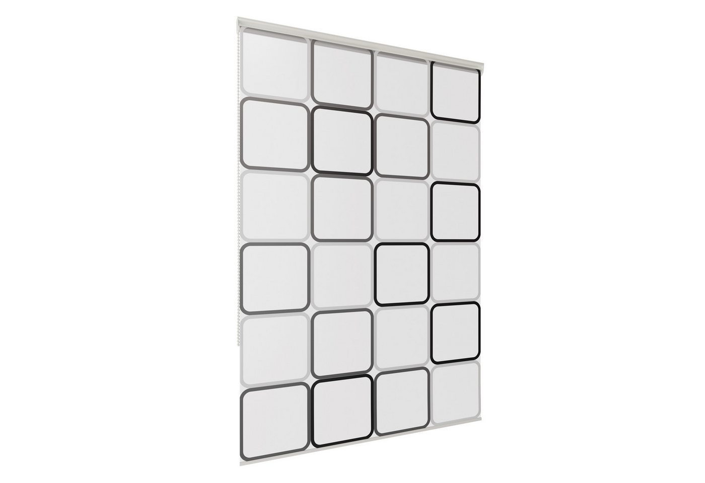 Aquabad® Duschrollo Vaskaflex Badewannenrollo Breite 120 cm, Muster: Quadrat, Breite: 120cm