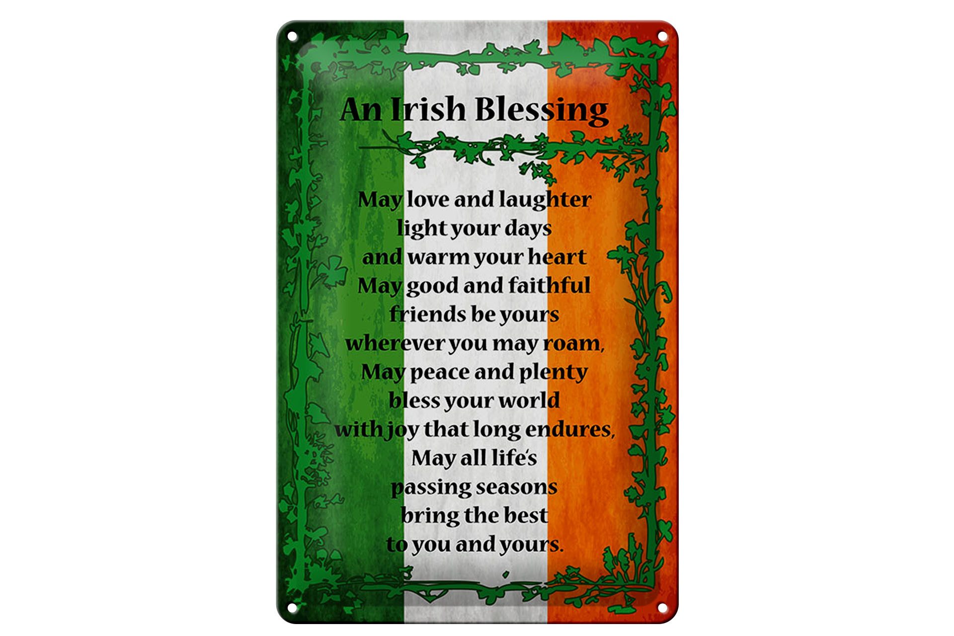 Femer GmbH Metallbild Spruch 20x30 cm an Irish Blessing