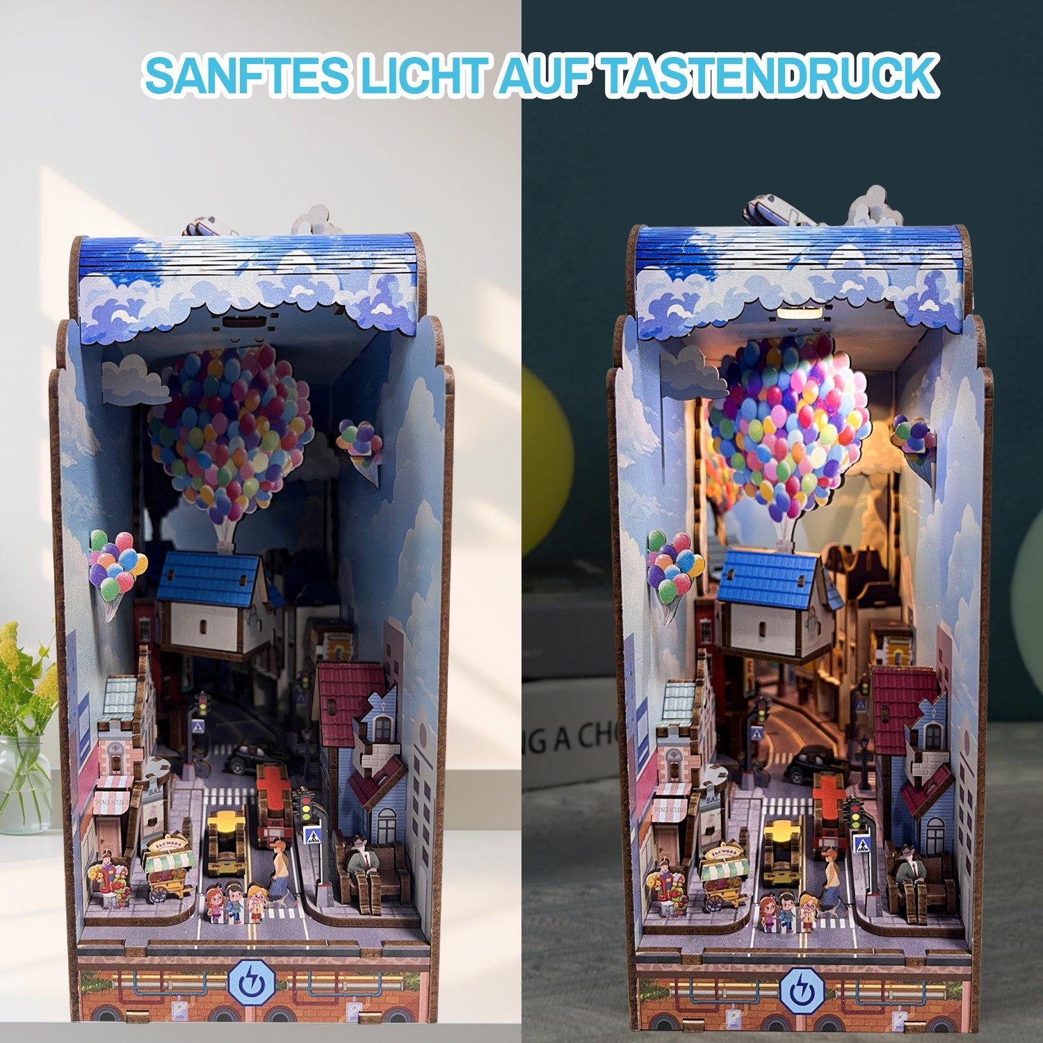 Esun 3D-Puzzle Book Nook KIT, DIY-Puppenhaus-Bausatz mit LED-Licht für Erwa günstig online kaufen