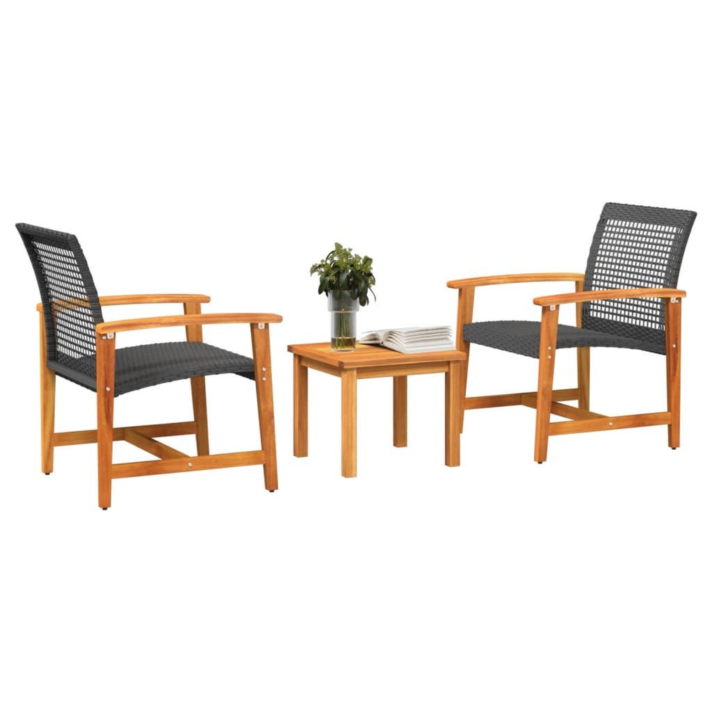 vidaXL Sofaelement 3-tlg. Bistro-Set Schwarz Poly günstig online kaufen