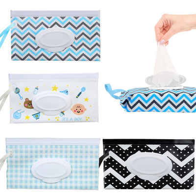 CALIYO Windeltasche 4-tlg Feuchttücher Tasche für Babys,Feuchttücher Tasche für Unterwegs (4-tlg), Aus dickem & hautfreundlichem Kunststoff
