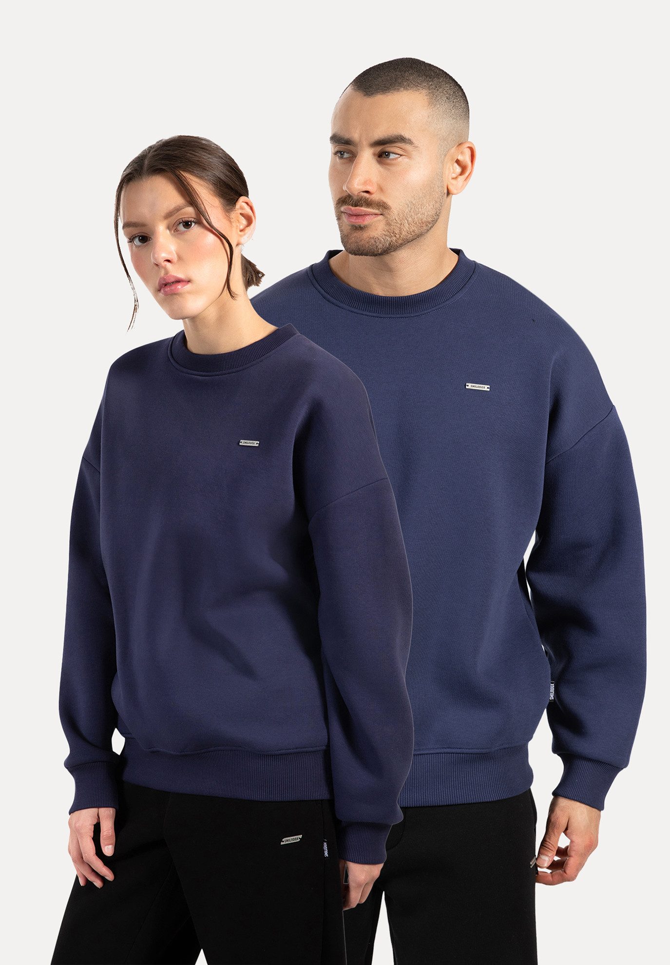 Smilodox Sweatshirt Unisex Riven, Oversize Fit Pulli mit Graviertem Metalll günstig online kaufen