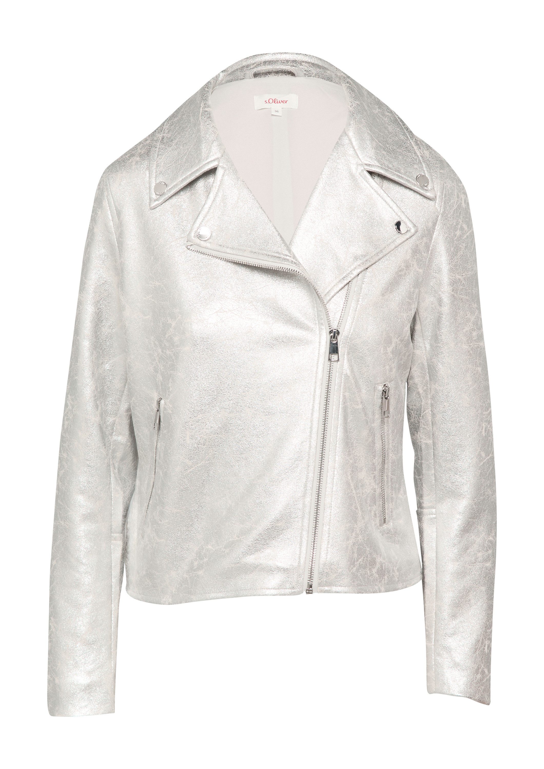 s.Oliver Funktionsjacke Indoor-Jacke Bikerjacke in Veloursleder-Optik günstig online kaufen