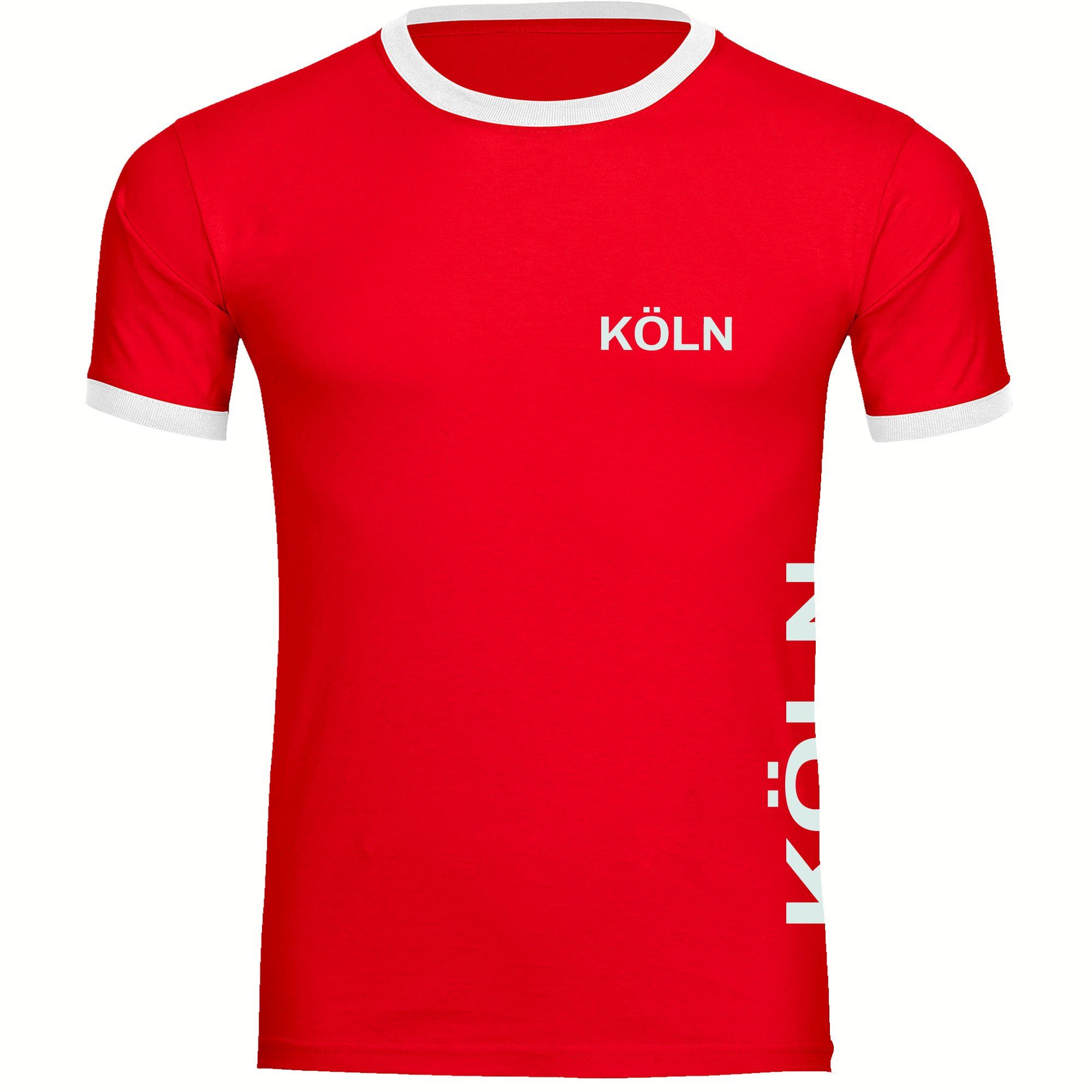 multifanshop T-Shirt Kontrast Köln - Brust & Seite - Männer