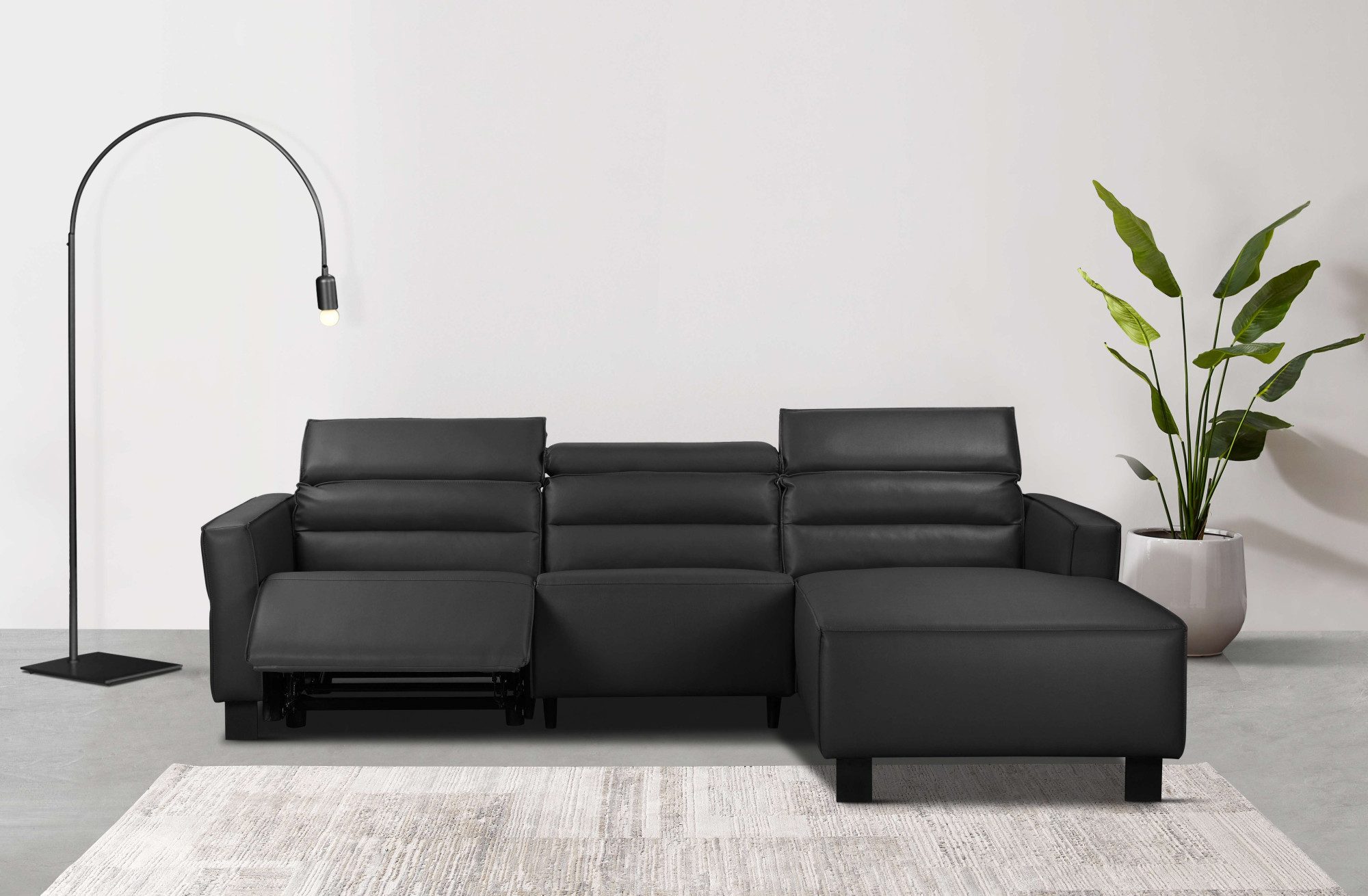 Home affaire Ecksofa Carpari, L-Form, 263 cm, manuelle o. elektrische Relaxfunktion, USB A/C und Kopfteilverstellung