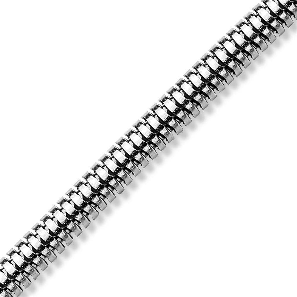 BUNGSA Goldkette Silber aus (1-tlg), Kette runde Unisex Edelstahl 6 in erhältlich Necklace - Schlangenglieder Halskette