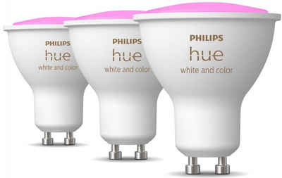 Philips Hue »White & Col. Amb. GU10 Dreierpack 3x230lm« LED-Leuchtmittel, GU10, 3 St., Warmweiß, Farbwechsler