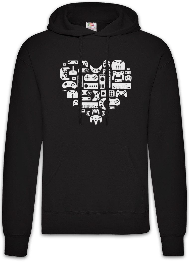 Hoodie Controller Heart I Herren Hoodie Retro Gamer Controller Video Game