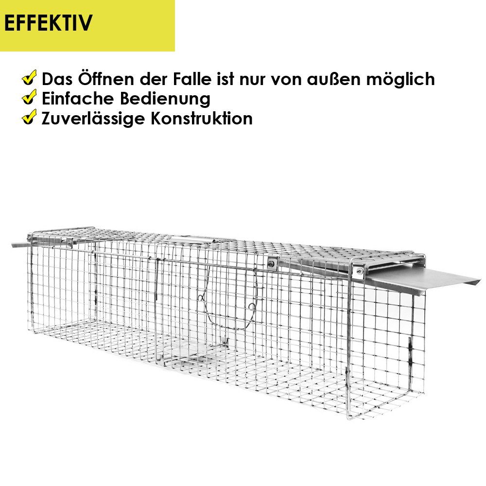 Petigi Lebendfalle Lebendfalle Tierfalle Drahtfalle Falle Kastenfalle 102 x 20 x 27 cm