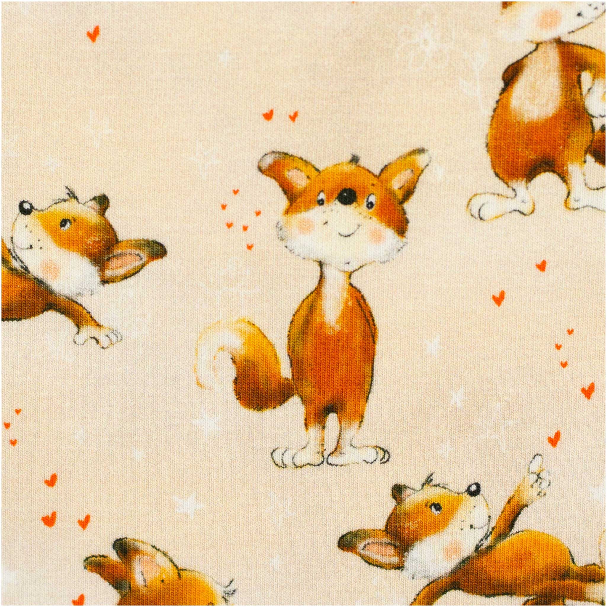 maDDma Stoff Kinderstoff Kleiner Fuchs Lathi ab 0,5 x 1,5m Baumwolljersey, bisquit