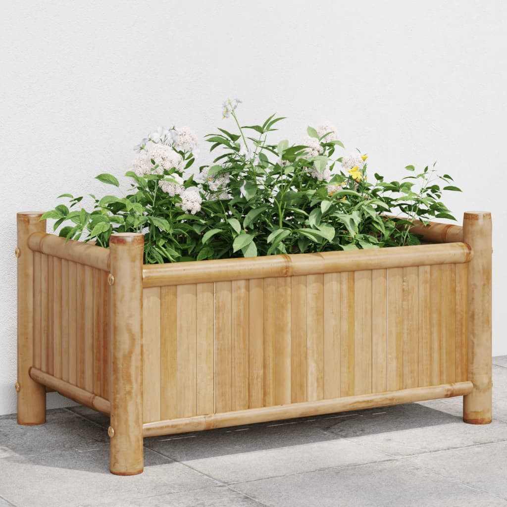 Pflanzkübel Pflanzkübel Blumenkübel Pflanzcontainer Pflanzgefäße 50x30x25 cm Bambu