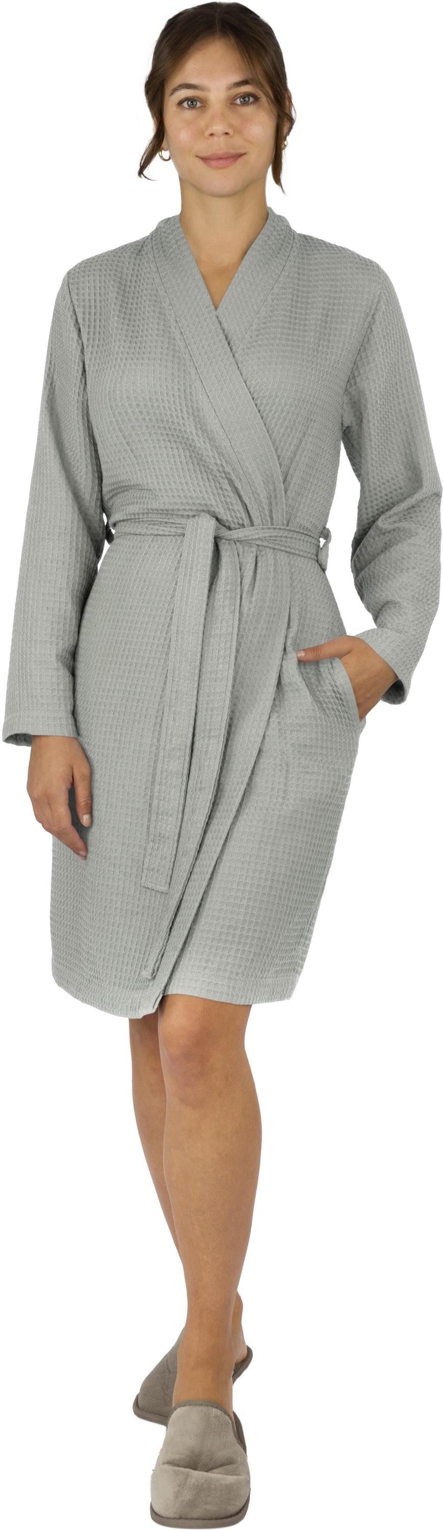 normani Bademantel Damen Morgenmantel aus Waffelpique günstig online kaufen