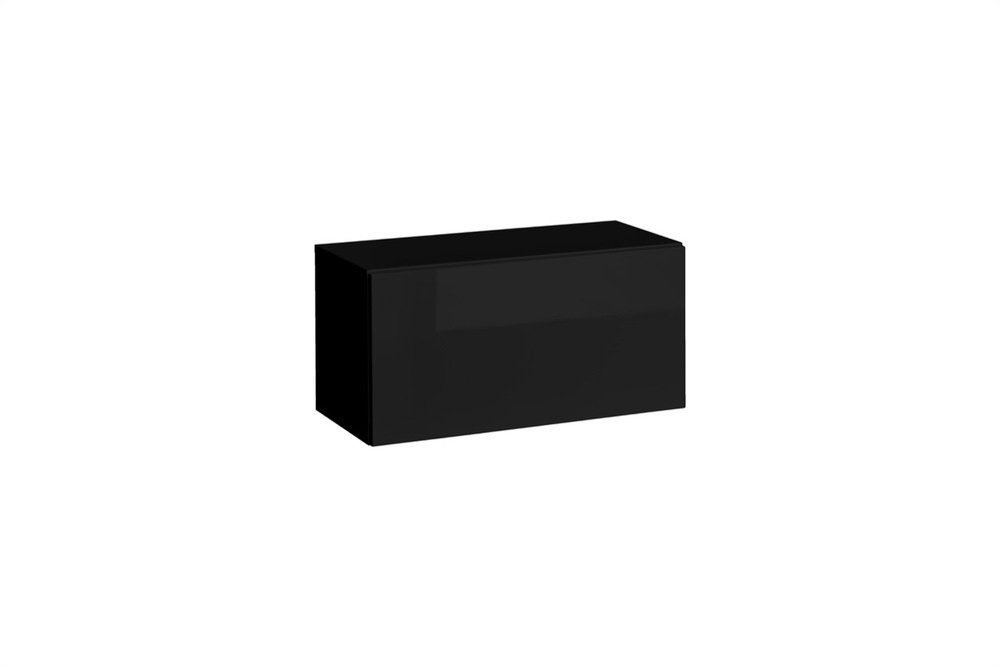 Schwarz und Hochglanz Push-to-Open, (Wohnmöbel, Modern, 4xWandboard, Wohnzimmer-Set, Matt I - Modern VIII, bestehend Wohnwand mit Set Stylefy Schwarz Holzwerkstoff, aus Hochglanzfronten, 2xHängeschrank Dafne aus (6-St),