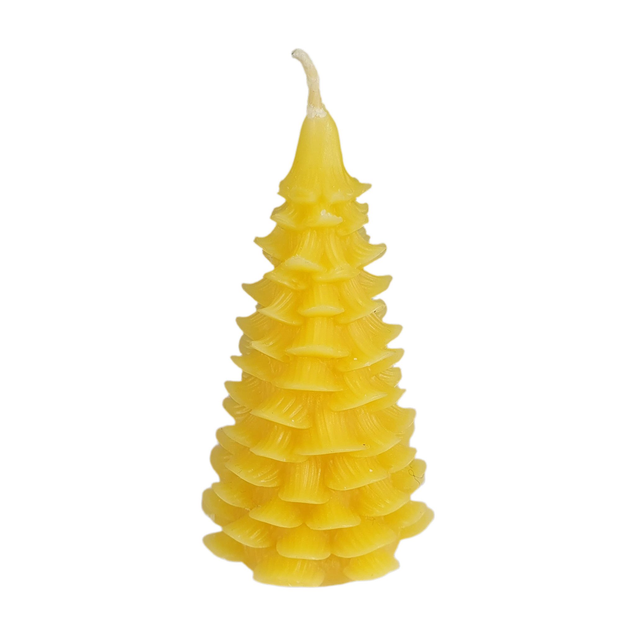Aspinaworld Bienenwachskerze Tannenbaum Kerze gestuft 9,5 cm – Weihnachtskerze aus Bienenwachs (1-tlg)