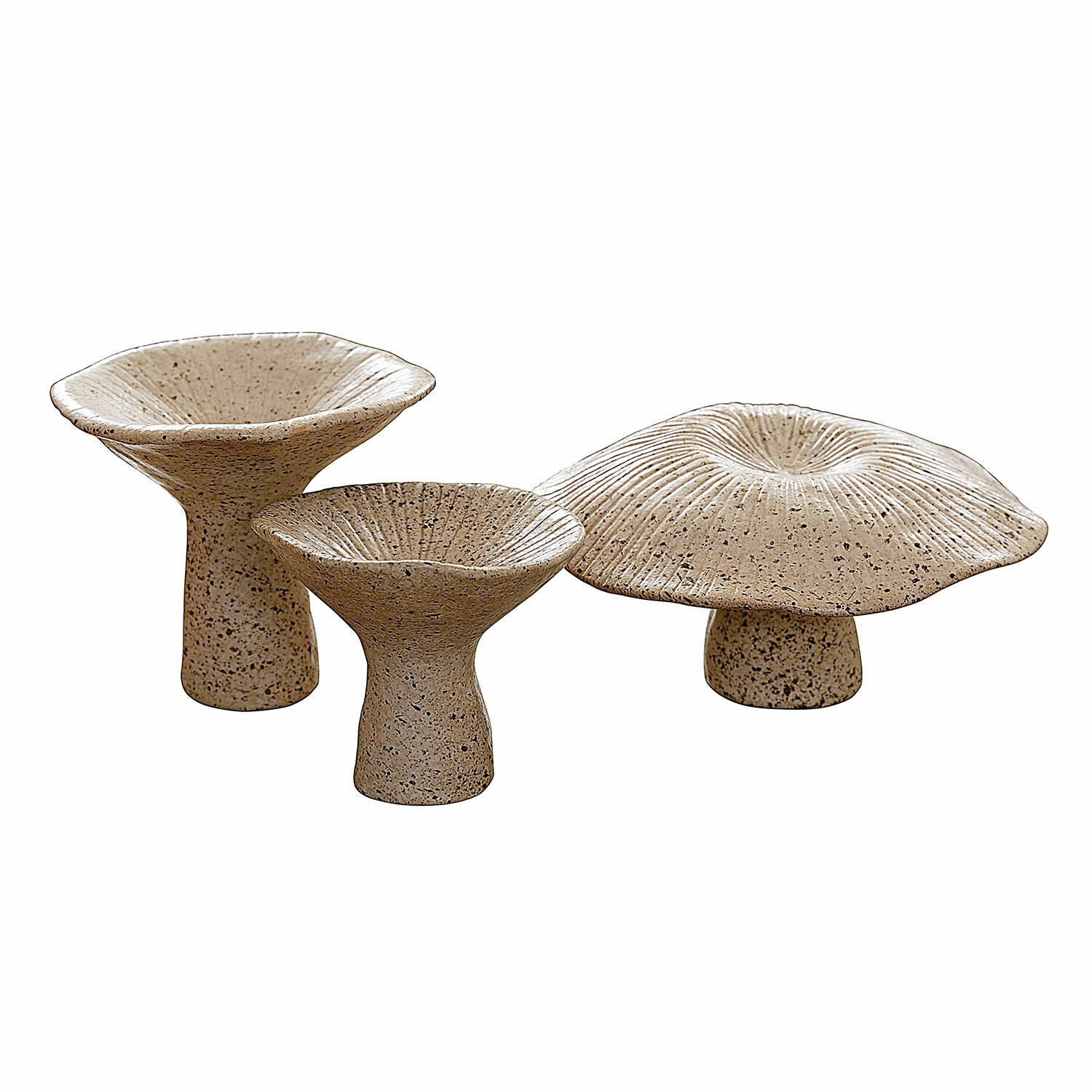 Dekoobjekt Deko-Pilz 3er Set Safoura beige