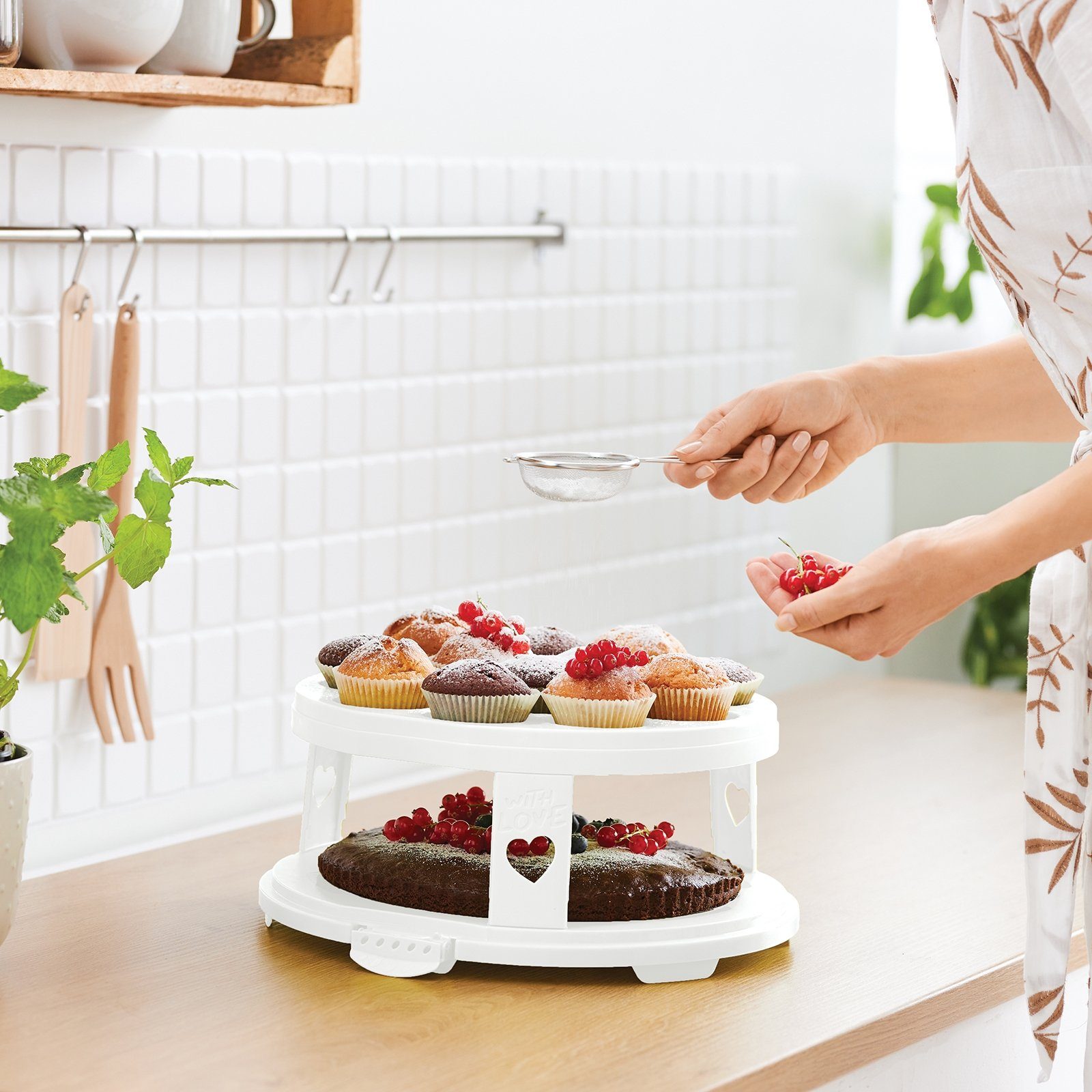 ROTHO Aufbewahrungssystem FRESH Tortenglocke hoch mit Trays, Kunststoff, Hergestellt in der Schweiz – Bild 4 von 5