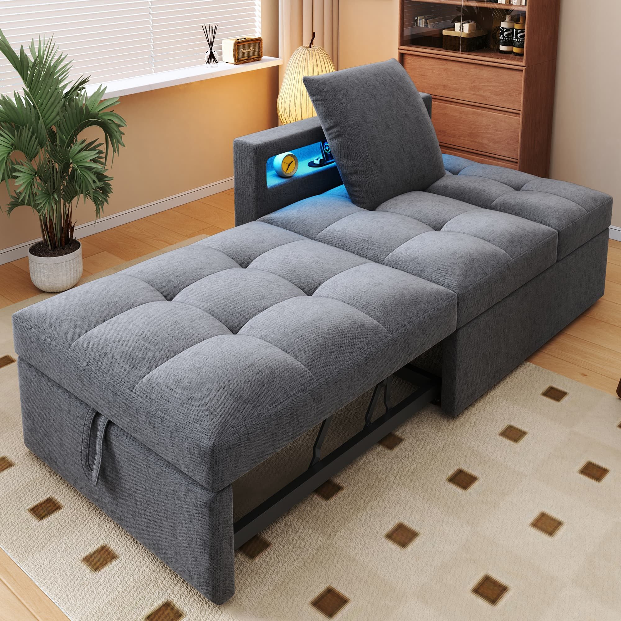 ANYSUN Sofa Schlafsofa 3 in 1 Multifunktions Verstellbarer Rückenlehne, mit Bettfunktion