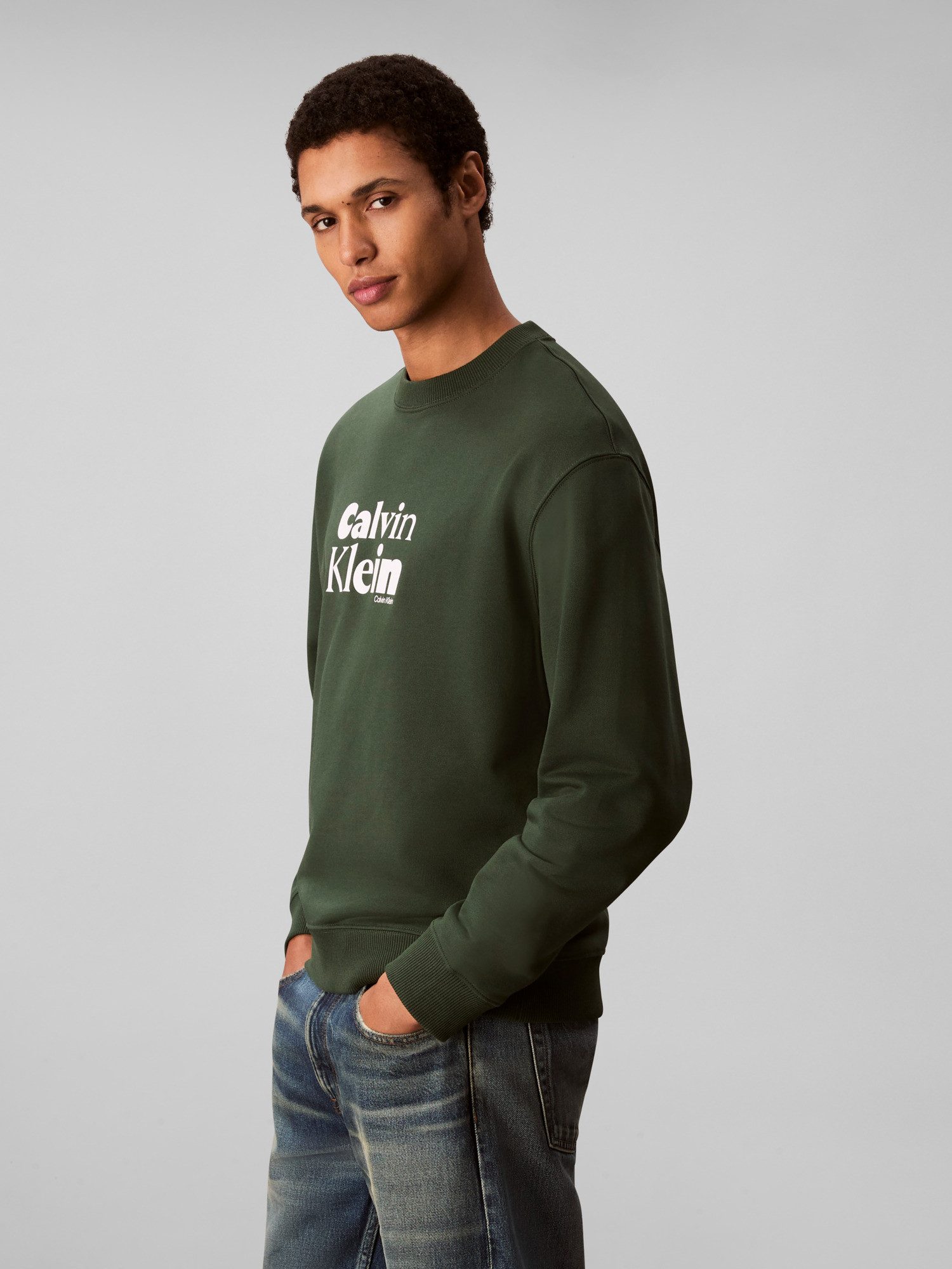 Calvin Klein Sweatshirt LS EU 350TERRY CALVIN BOLD GRAPH Rundhalsausschnitt günstig online kaufen