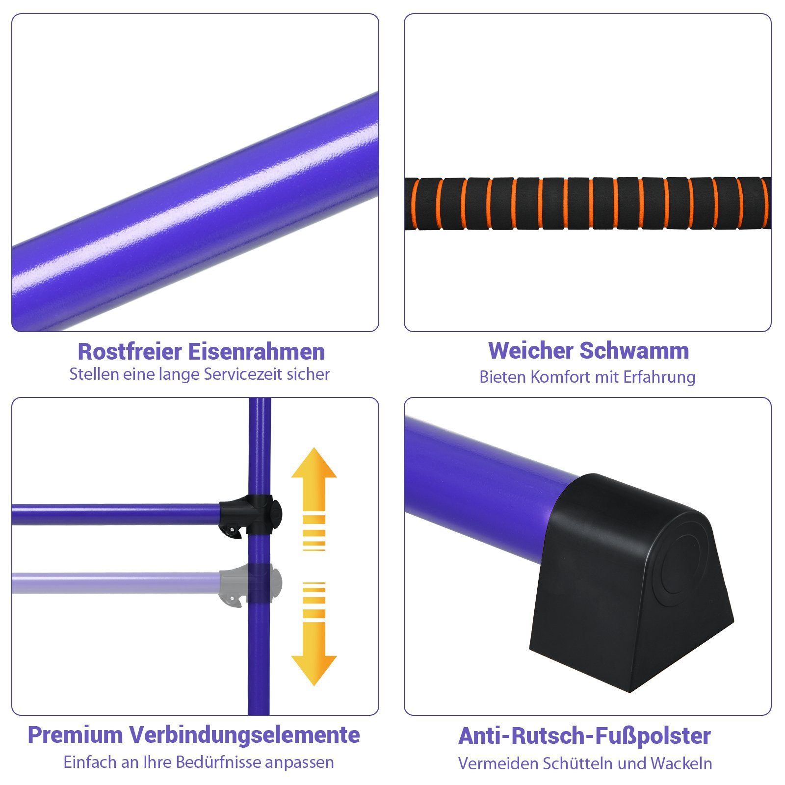 COSTWAY Balancetrainer Ballettstange, stufenlos höhenverstellbar