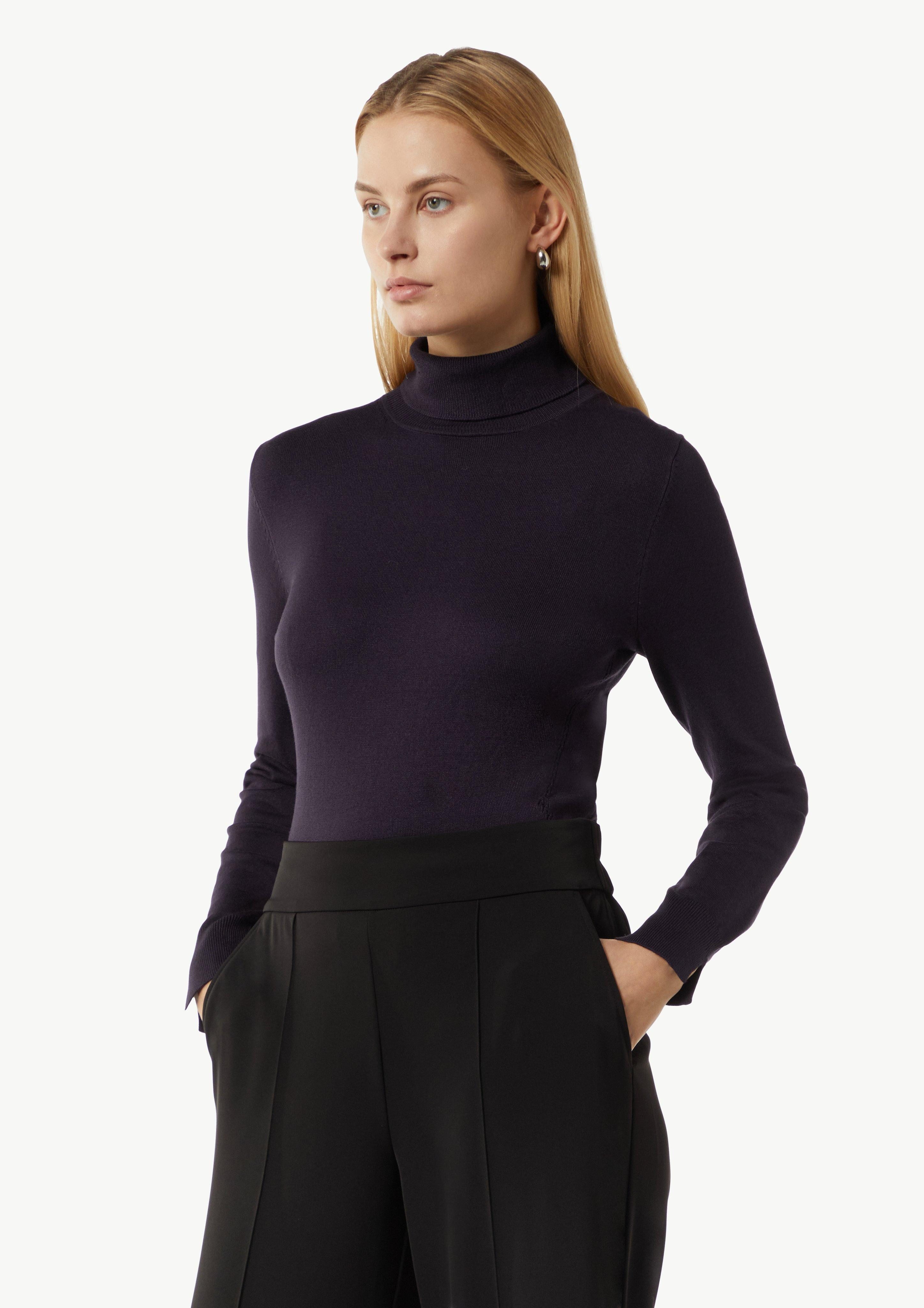 Langarmshirt Eleganter Feinstrickpullover mit Rollkragen