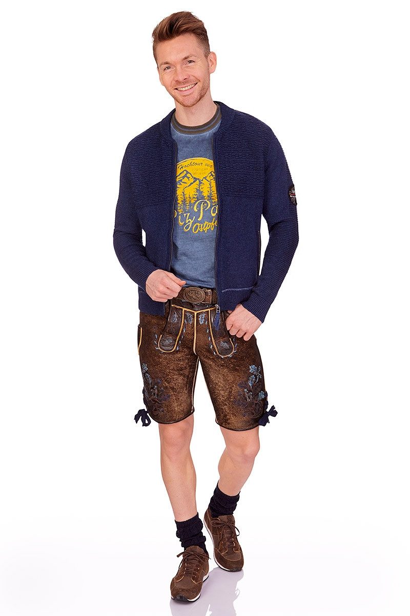 Spieth & Wensky Trachtenstrickjacke Strickjacke Herren - TALHEIM - marine, silbergrau – Bild 5 von 5