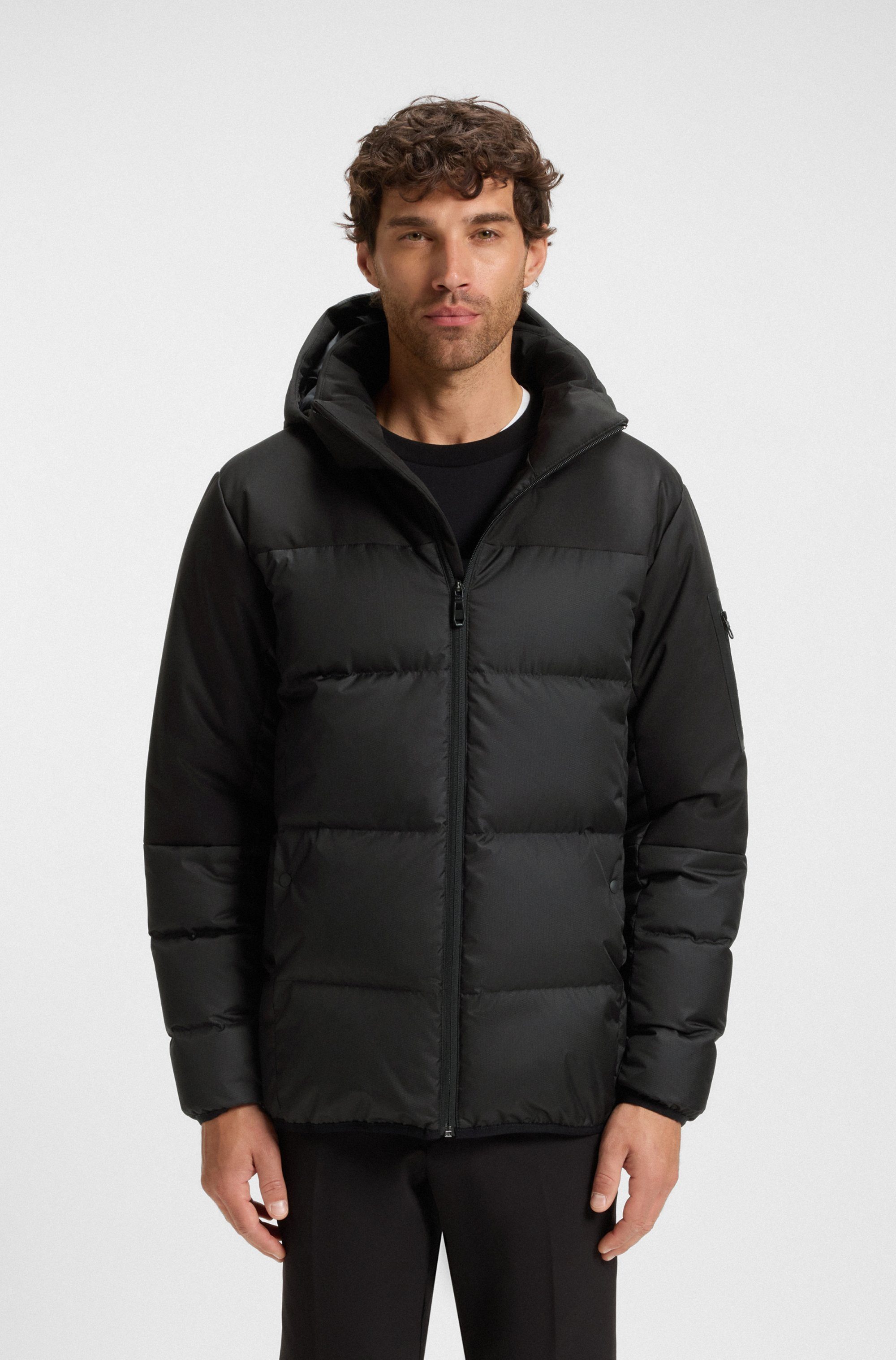 BOSS GREEN Daunenjacke abnehmbare Kapuze, Regular Fit, warm wattiert günstig online kaufen