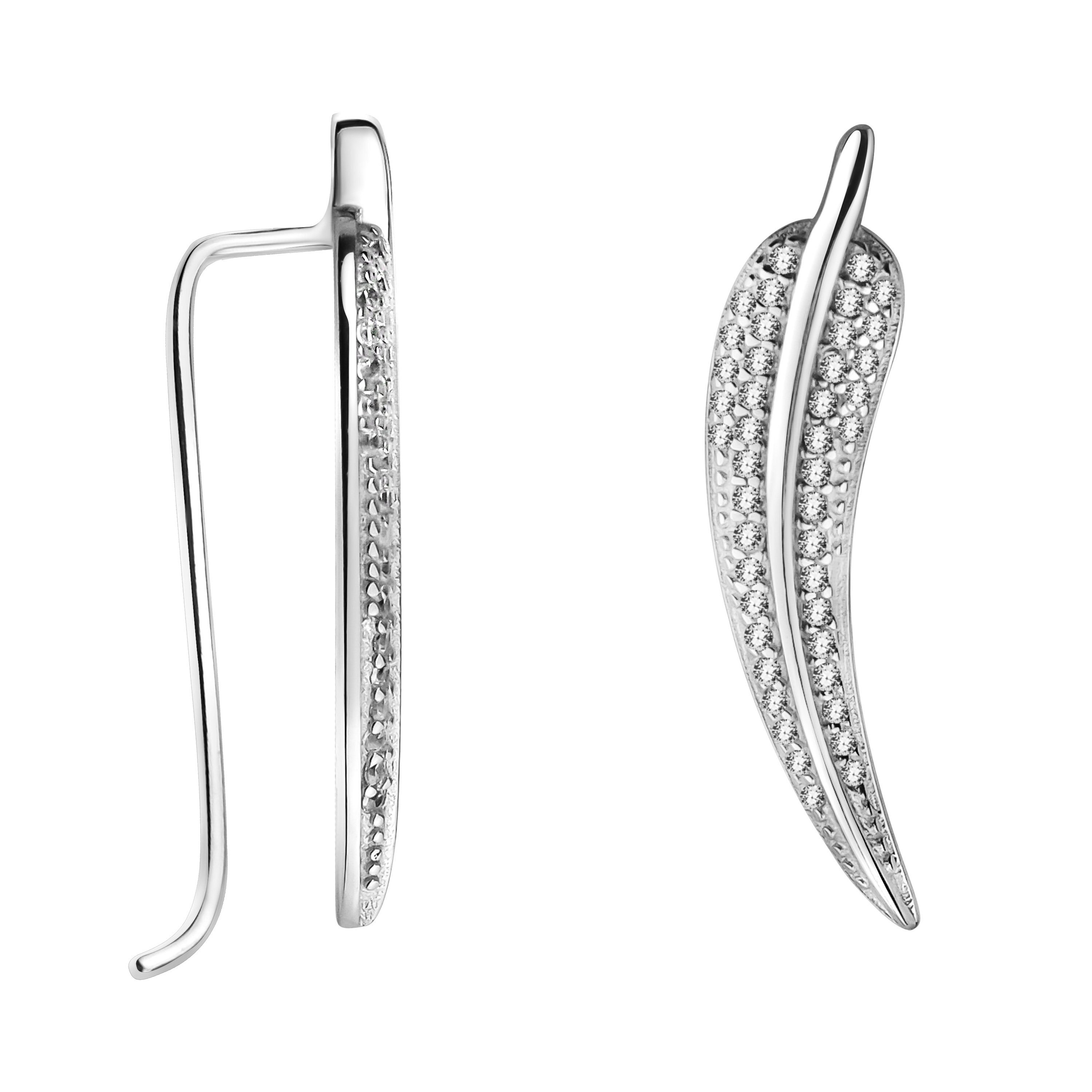 Sofia Milani Paar Ohrklemmen Flügel, 925 Silber Damen Schmuck - E0813